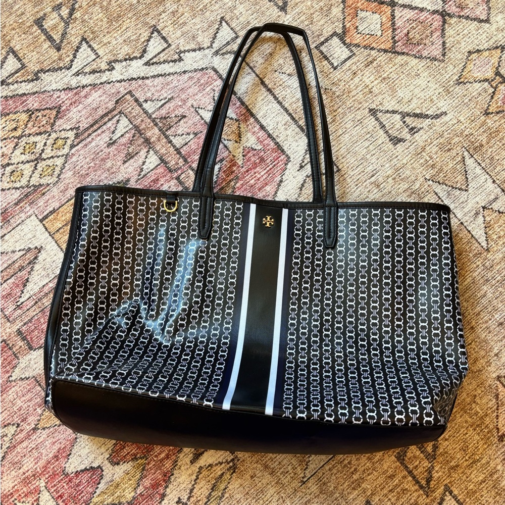 Tory Burch Black and White Tote Bag